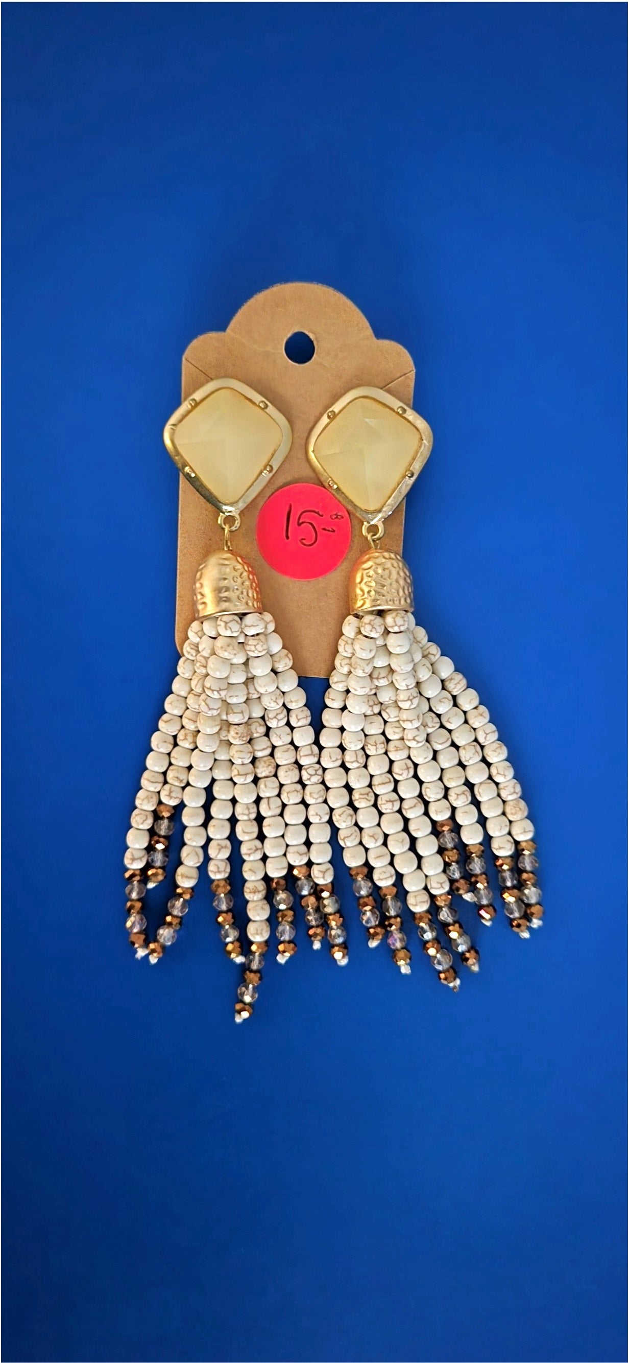 Earings Ivory Beaded Tassels
