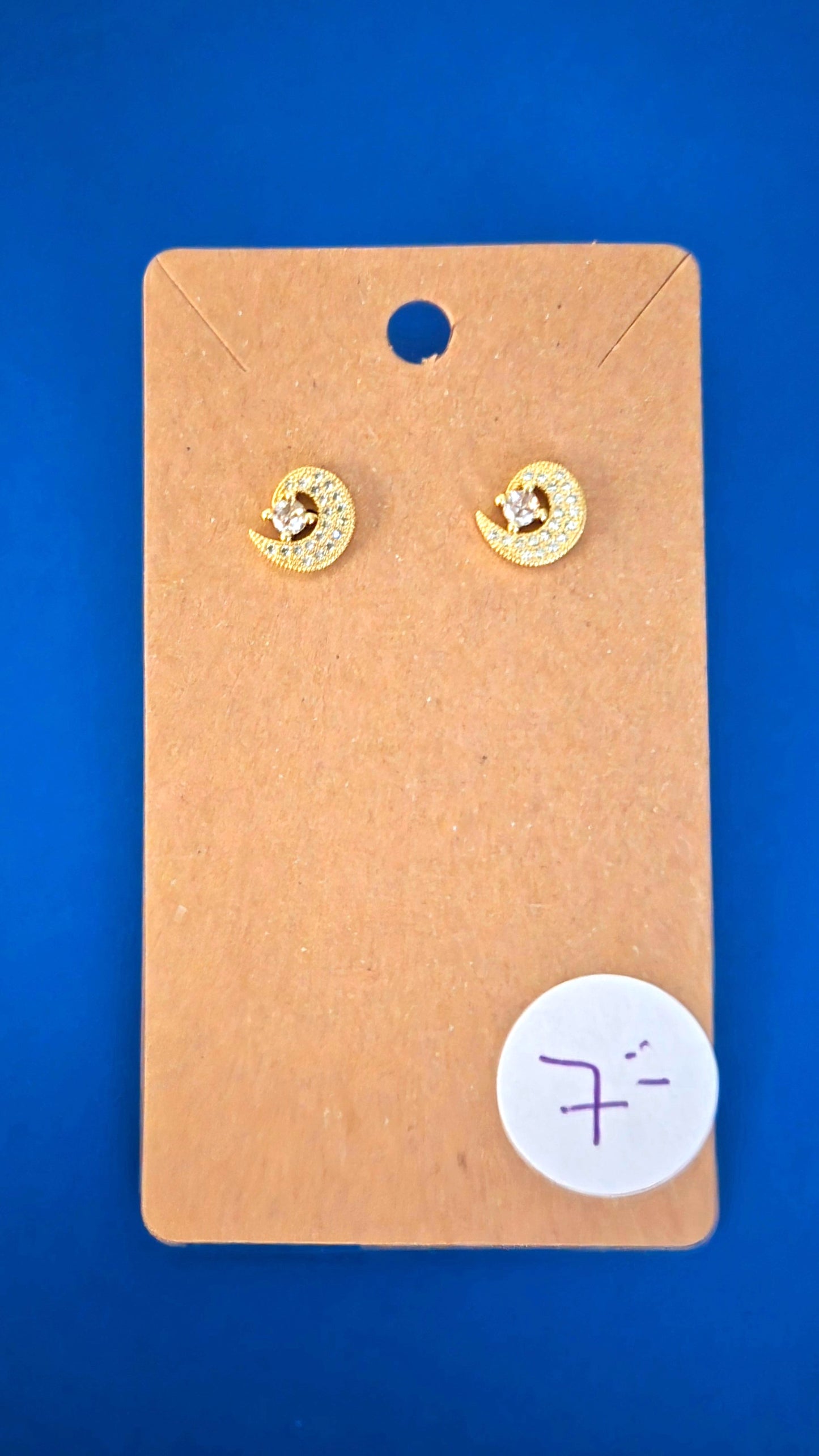 Earings Moon Stud Gold
